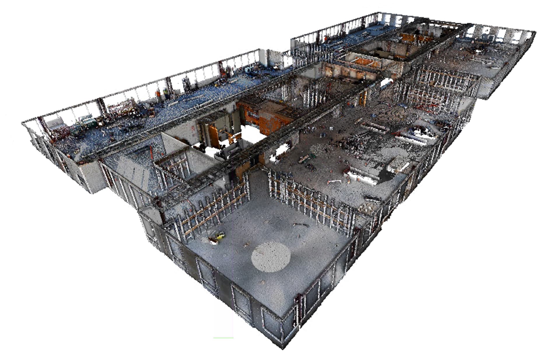 Point cloud of the scanned building